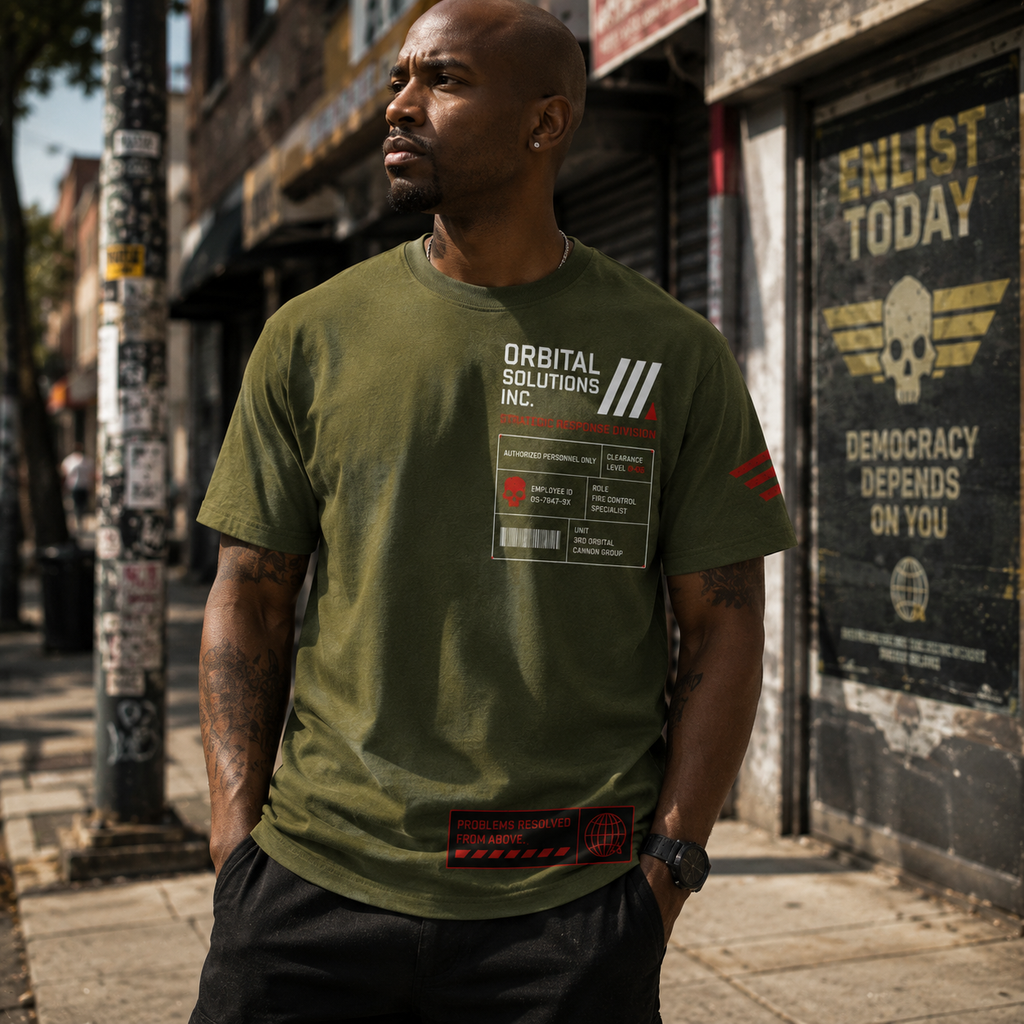 HELLDIVERS 2 Inspired Graphic T-Shirt - Army Green
