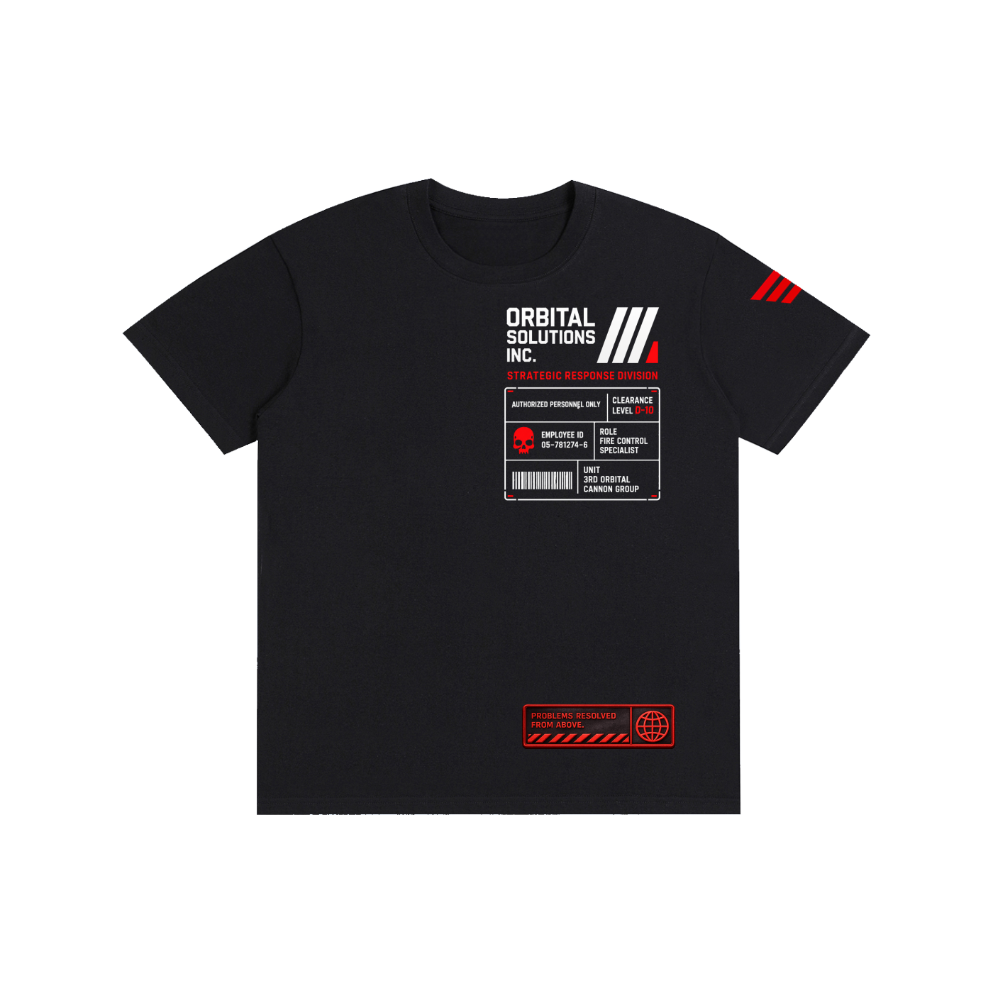 Tactical Streetwear Graphic Tee - Pitch Black
