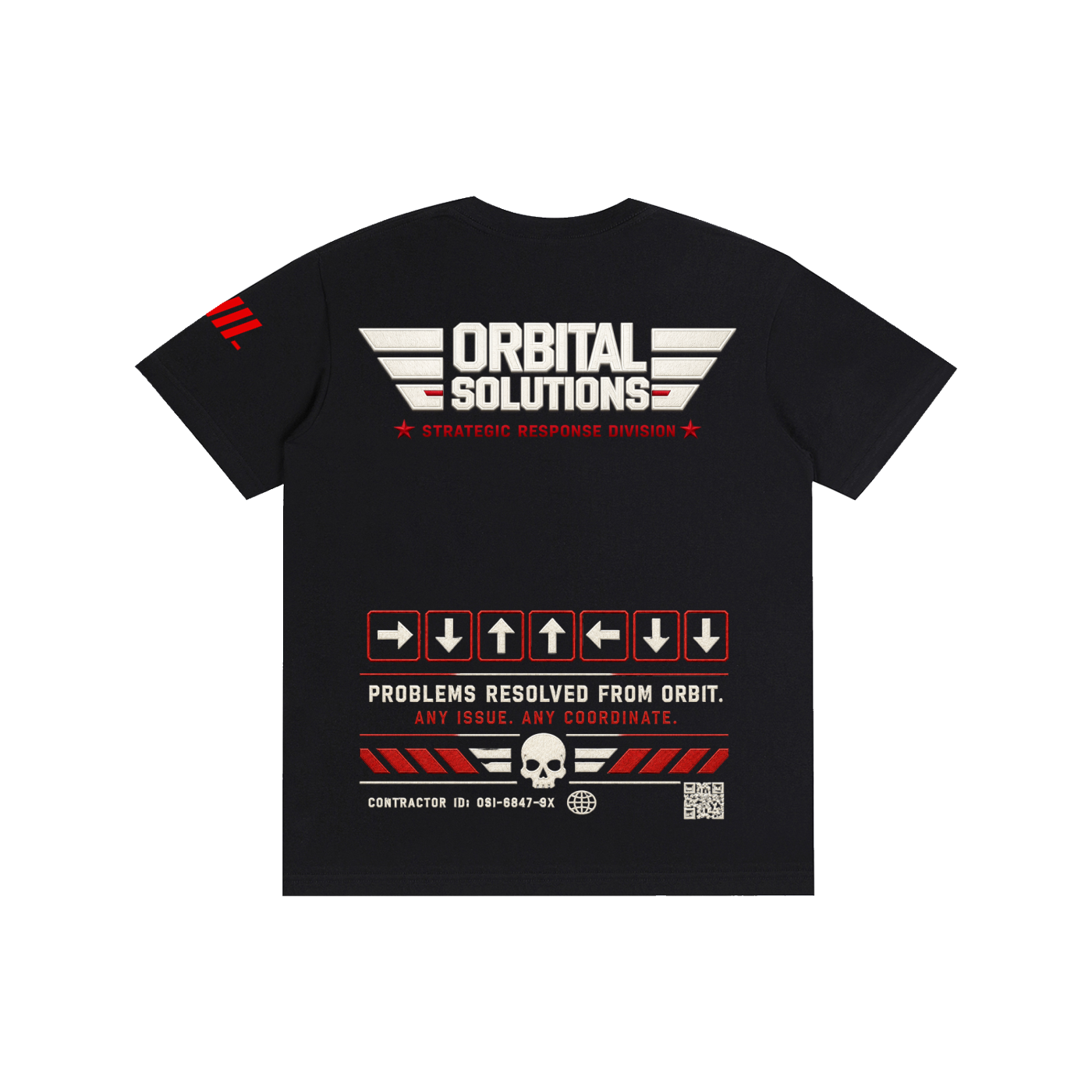 Tactical Streetwear Graphic Tee - Pitch Black