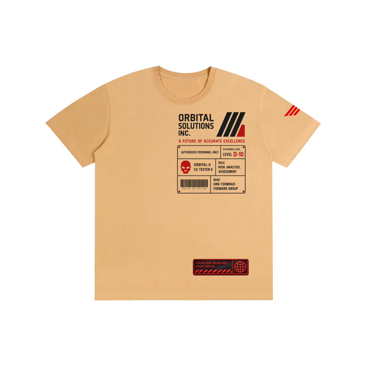 Tactical Streetwear Graphic Tee - Desert Beige