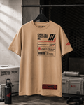 Tactical Streetwear Graphic Tee - Desert Beige