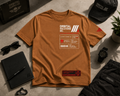 Tactical Streetwear Graphic Tee - Caramel Macchiato Brown